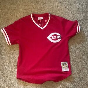Cincinnati Reds Mitchell & Ness Red and White Baseball Jersey